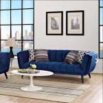 كنبه ثلاث مقاعد مخمل وام دى اف تايلاندى - اللون ازرق