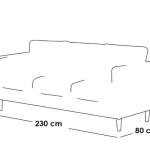 كنبة ثلاث مقاعد كتان  خشب سويدى - بيج