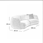 كنبه ثلاث مقاعد خشب سويدى بوكليه - بيج