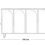 بوفيه خشب ام دي اف -أوف وايت