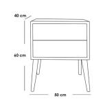 طاولة سرير جانبية  خشب ام دي اف- أبيض