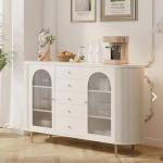 بوفيه خشب ام دي اف -أوف وايت